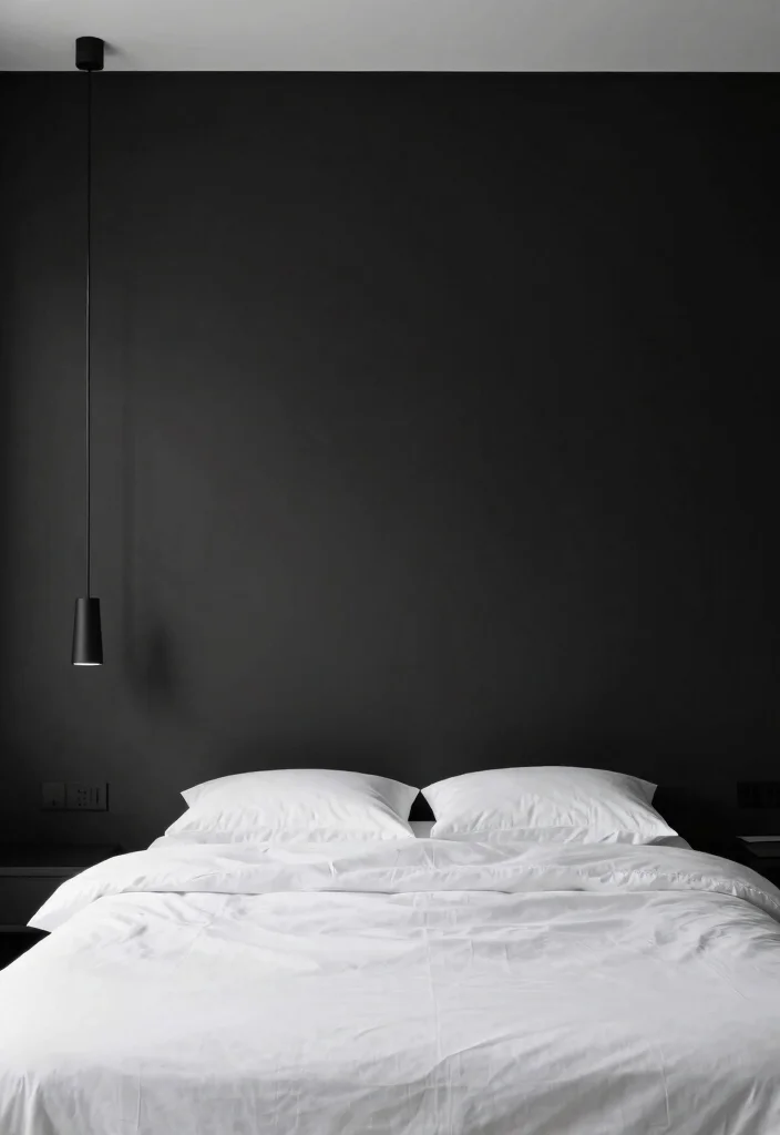 16 Dark Accent Wall Bedroom Ideas Dramatic Modern Focus - 14. Modern Minimalist Black and White 1