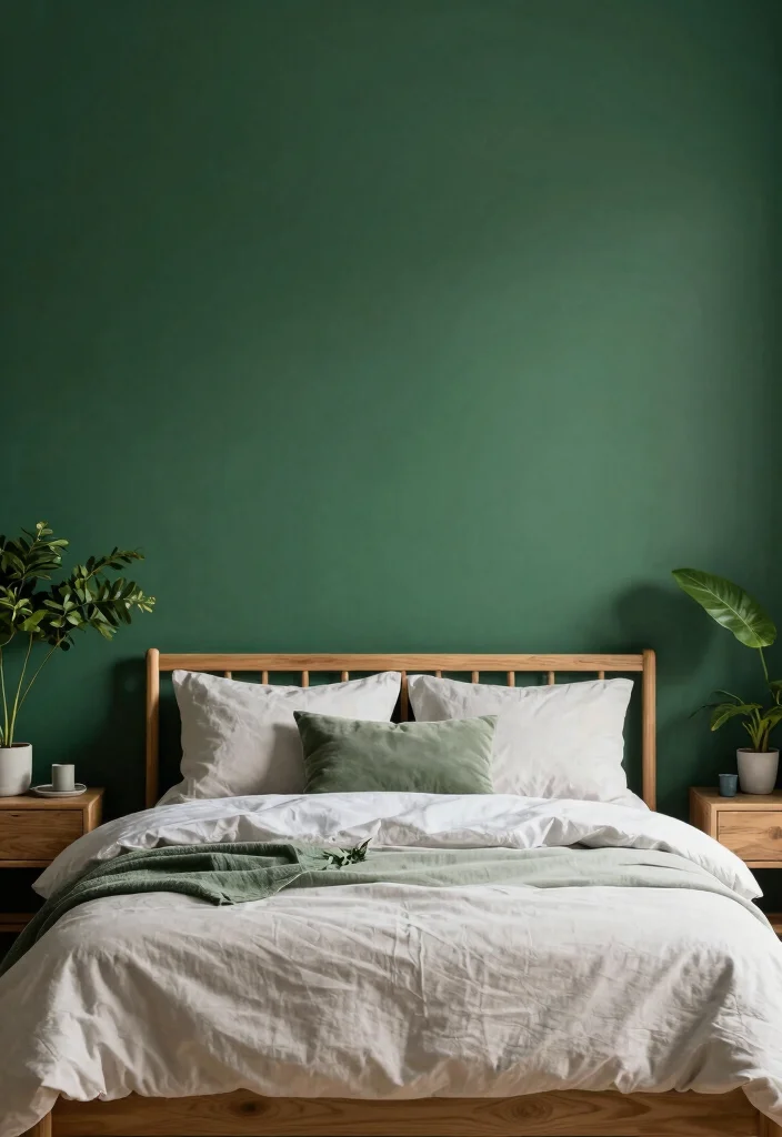 16 Dark Accent Wall Bedroom Ideas Dramatic Modern Focus - 9. Deep Forest Green 1