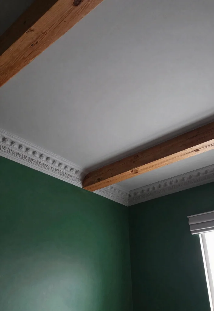 16 Dark Green and Grey Bedroom Ideas: Moody Modern Balance - 14. Unique Ceiling Options 1