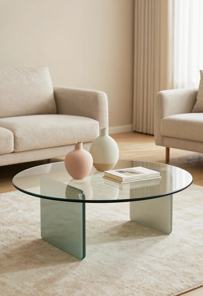 16 Glass Coffee Table Decor Living Room Ideas Light Elegant Style - 12. Minimalistic Color Palette 1