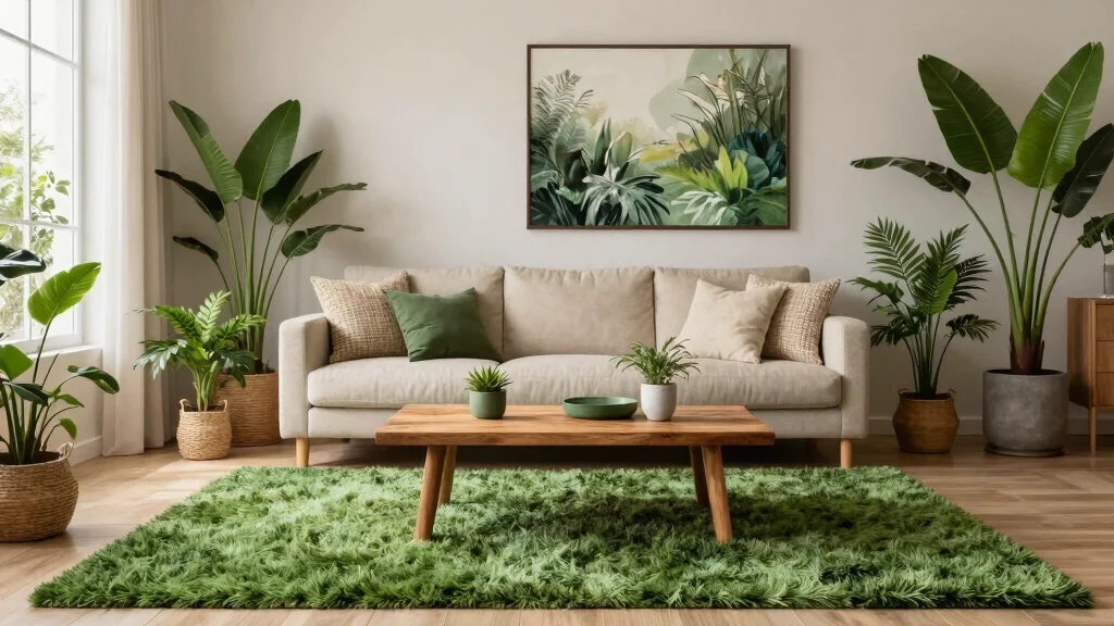 16 Green Rug Living Room Ideas: Fresh Natural Accent