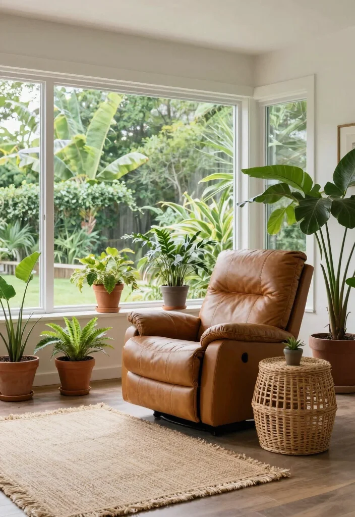 16 Leather Recliner Living Room Decor Ideas: Comfort Meets Style - 10. Outdoor Inspirations 1