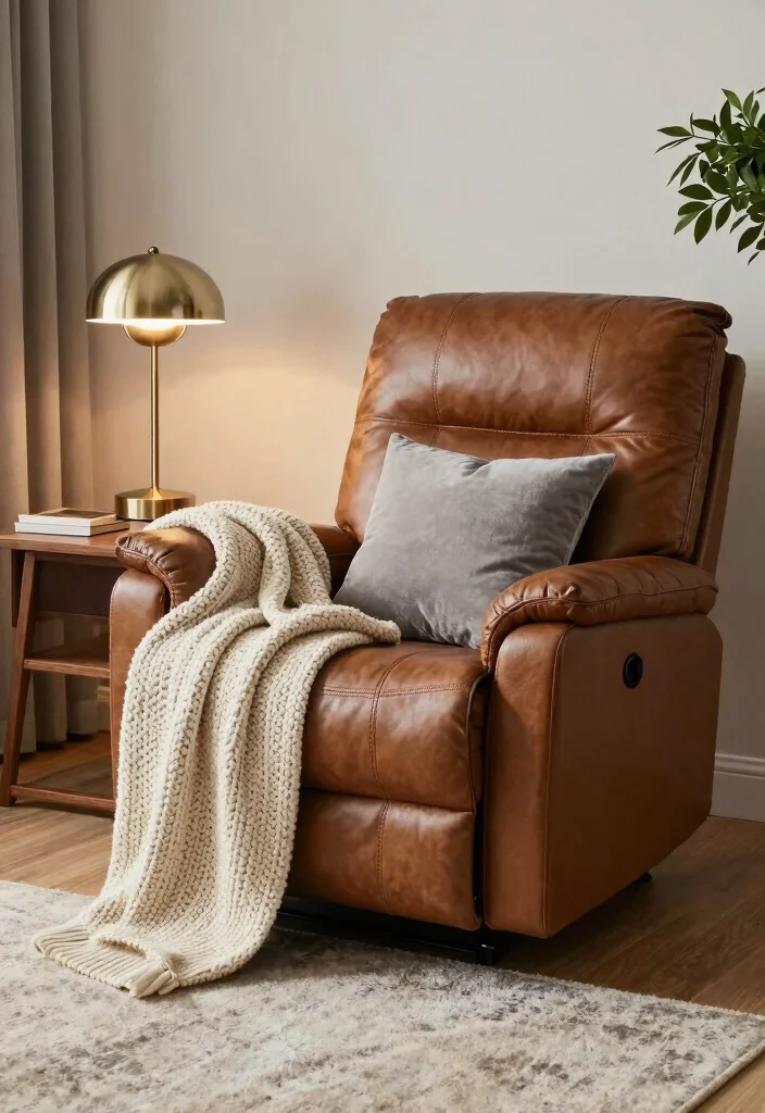 16 Leather Recliner Living Room Decor Ideas: Comfort Meets Style - 2. Layered Textures 1