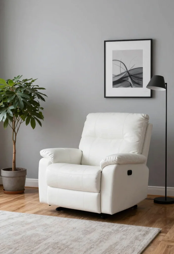 16 Leather Recliner Living Room Decor Ideas: Comfort Meets Style - 3. Modern Minimalism 1
