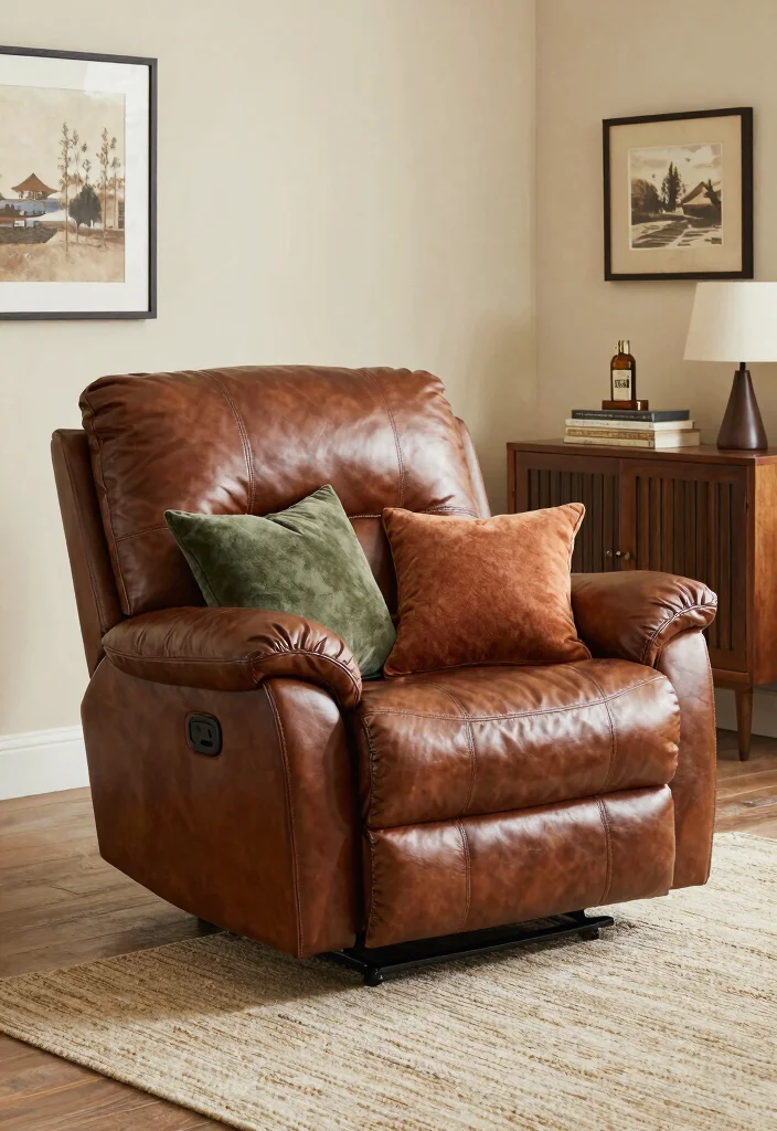 16 Leather Recliner Living Room Decor Ideas: Comfort Meets Style - 9. Color Coordination 1