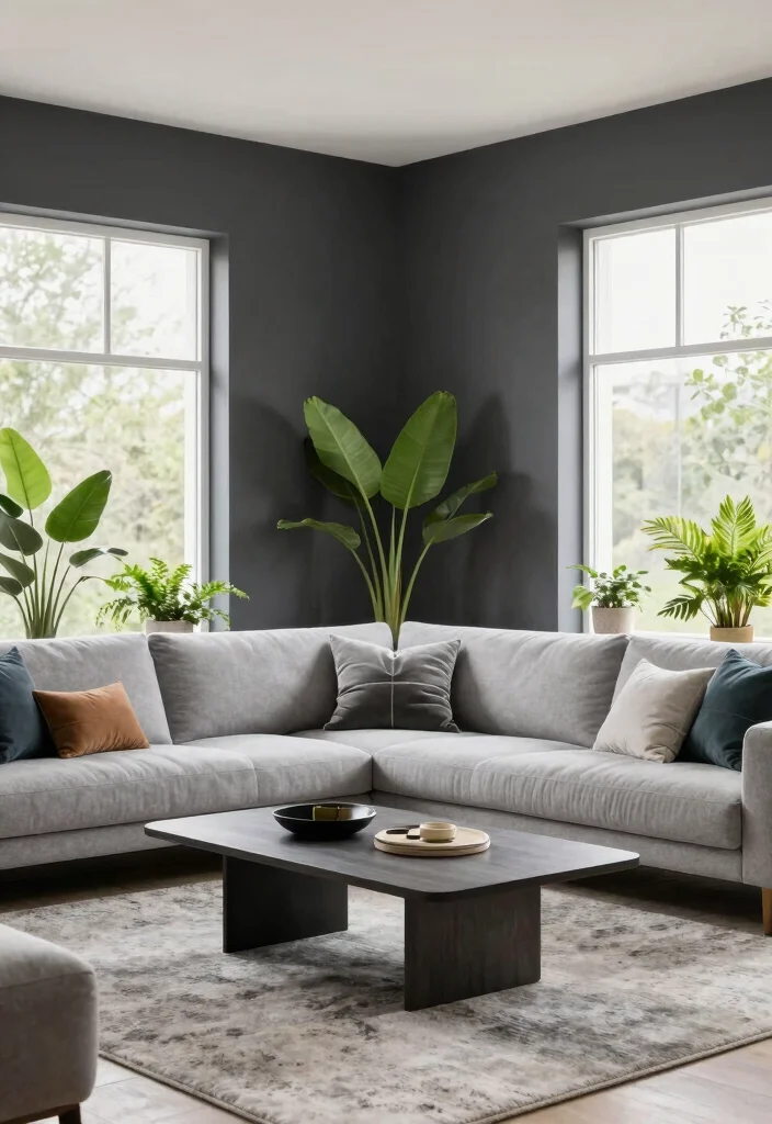 16 Light Wall Colors for Living Room Ideas: Bright Open Feel - 15. Soft Charcoal: Depth without Darkness 1