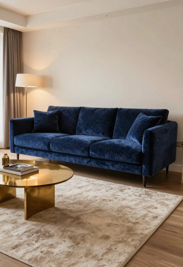 16 Low Sofa Living Room Ideas for a Relaxed Modern Vibe - 13. Luxe Touches 1