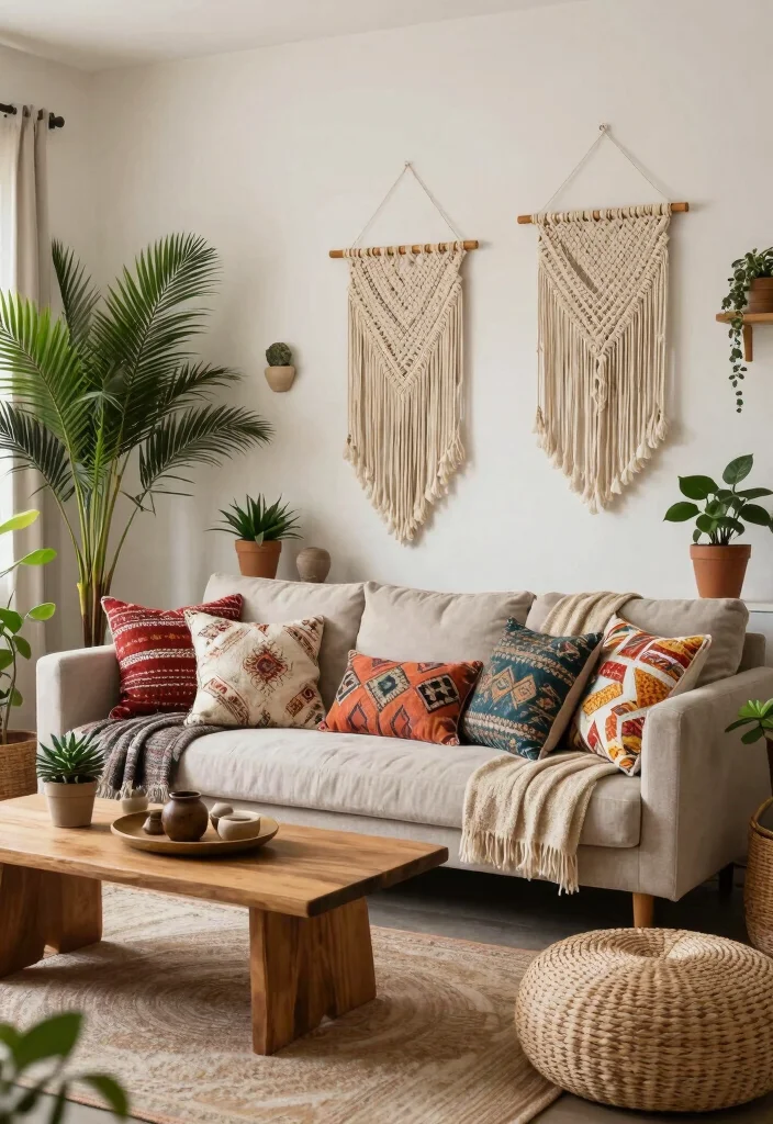 16 Low Sofa Living Room Ideas for a Relaxed Modern Vibe - 2. Boho Chic Retreat 1