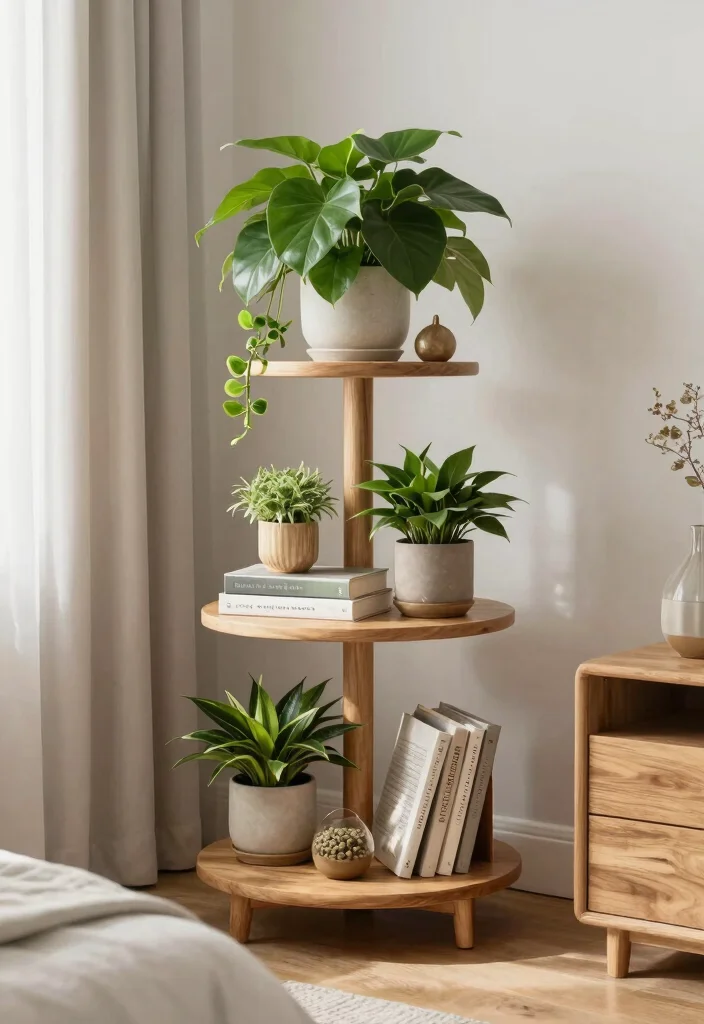 16 No Dresser Bedroom Ideas: Clever Storage Alternatives - 13. Tiered Stands 1