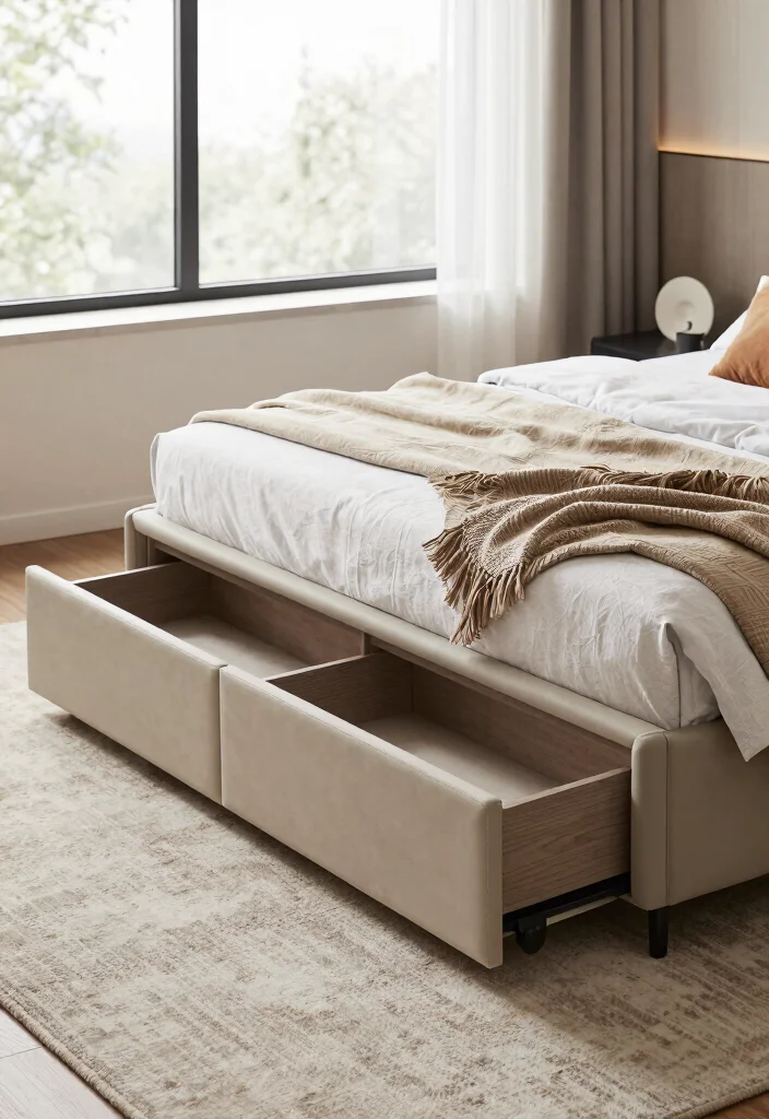 16 No Dresser Bedroom Ideas: Clever Storage Alternatives - 5. Multi-Functional Furniture 1