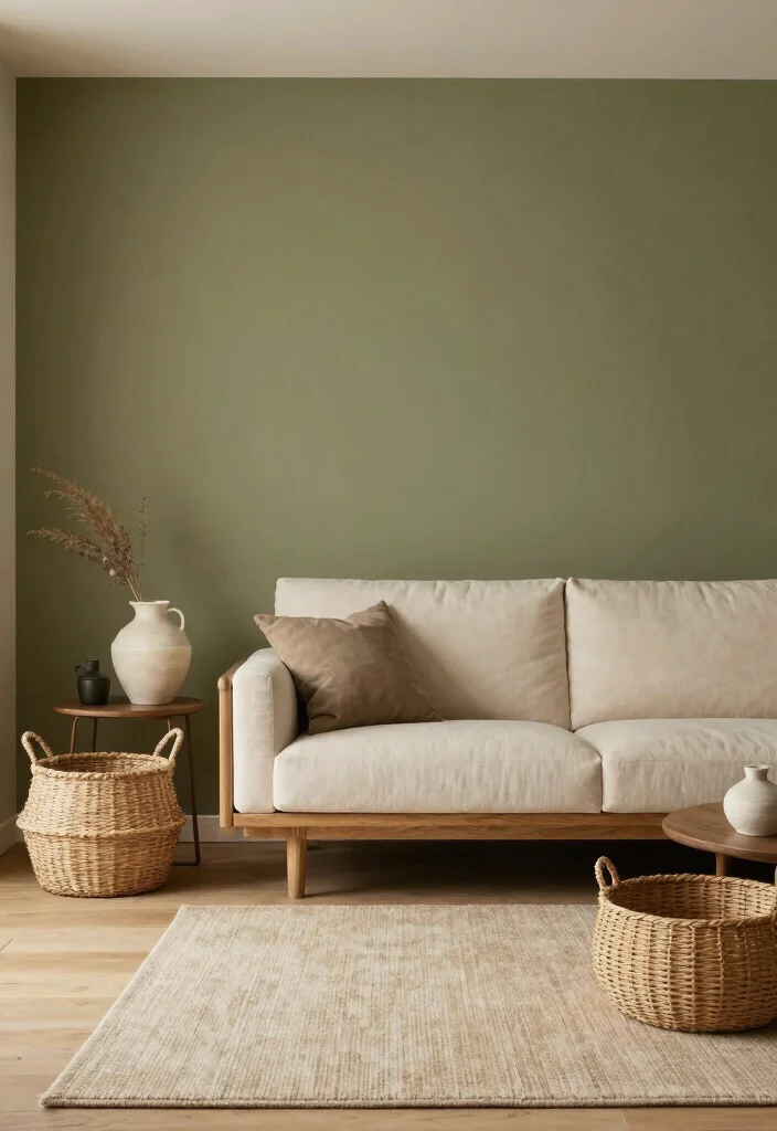 16 Olive Green Accent Wall Living Room Ideas Earthy Chic - 3. Earthy Neutral Tones 1