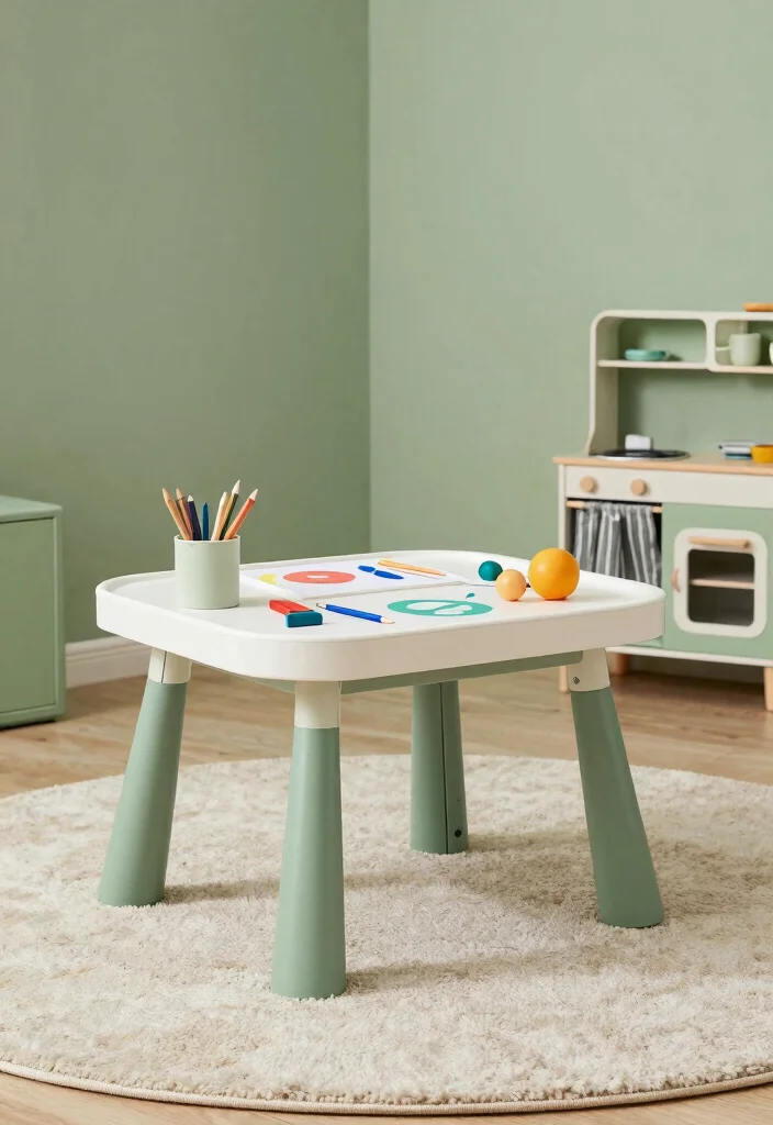 16 Sage Green Kids Bedroom Ideas for a Calm and Playful Style - 12. Functional Play Areas 1