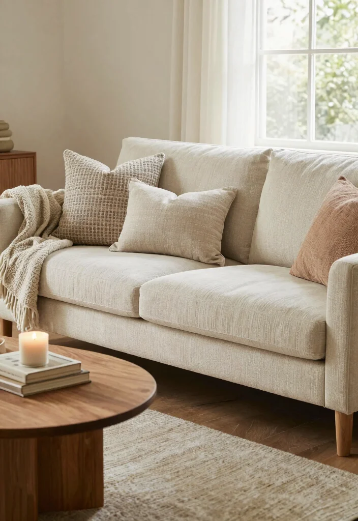 16 Side Sofa for Living Room Ideas Flexible Seating - 11. Textured Fabric Sofa 1