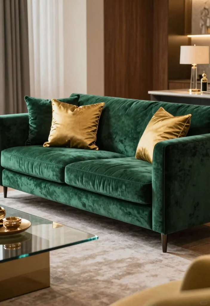 16 Side Sofa for Living Room Ideas Flexible Seating - 16. Luxe Velvet Elegance 1