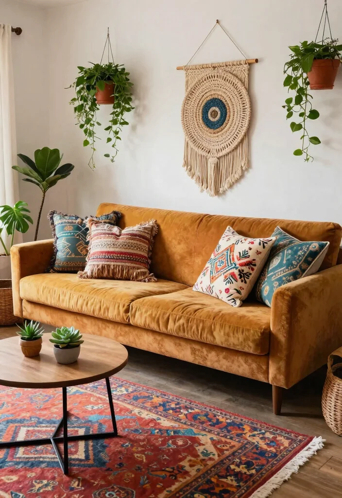 16 Side Sofa for Living Room Ideas Flexible Seating - 5. Bohemian Bliss 1