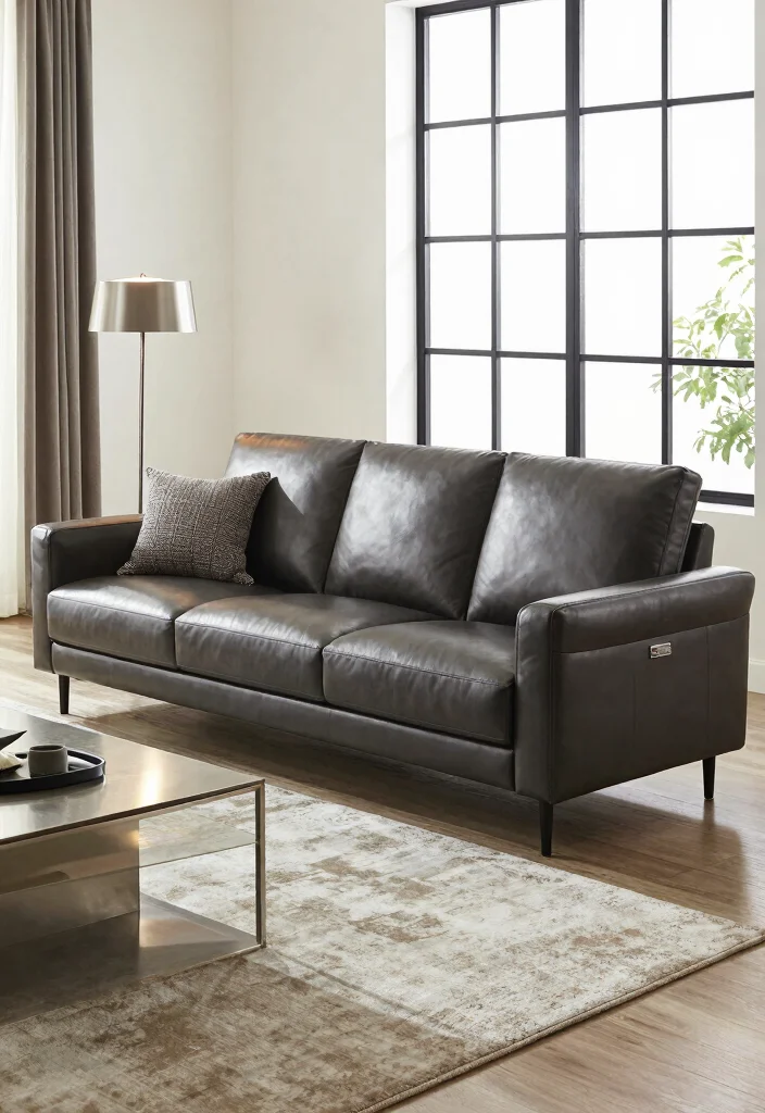 16 Side Sofa for Living Room Ideas Flexible Seating - 6. Sleek and Modern Leather 1