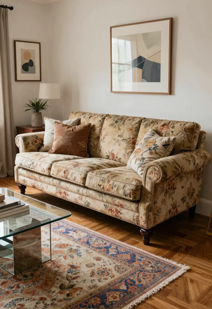 16 Side Sofa for Living Room Ideas Flexible Seating - 9. Vintage Chic 1