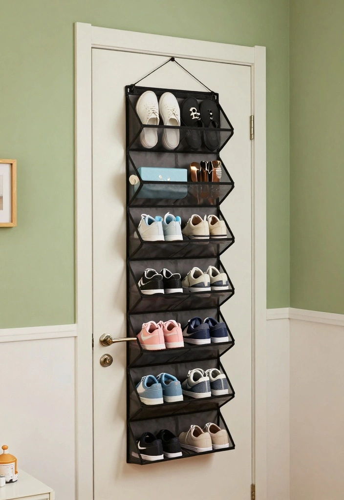 16 Small College Apartment Bedroom Ideas Cozy and Practical - 12. Utilize Door Space for Extra Storage 1