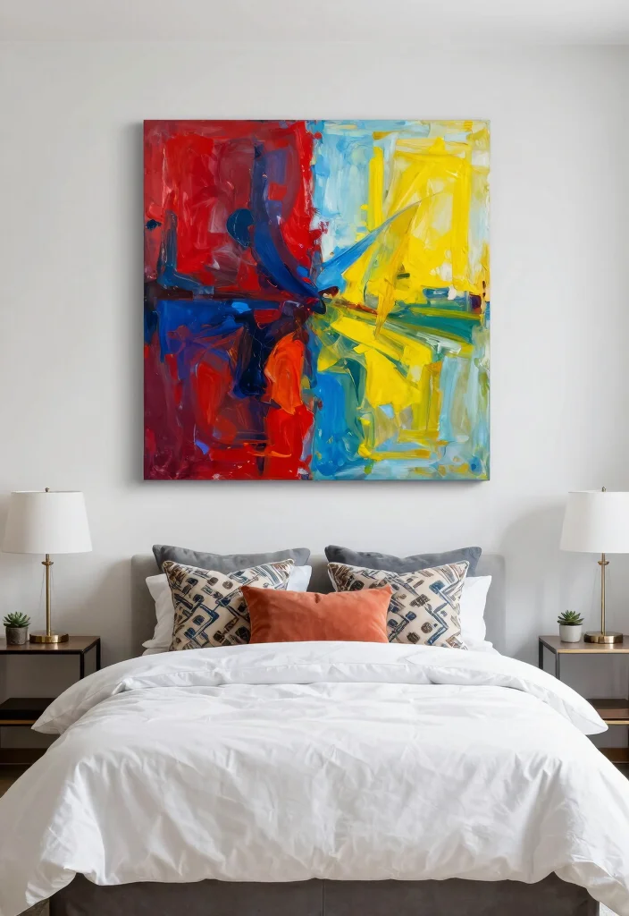 16 Wall Prints Aesthetic Bedroom Ideas for an Artistic Cozy Feel - 2. Abstract Art Prints 1