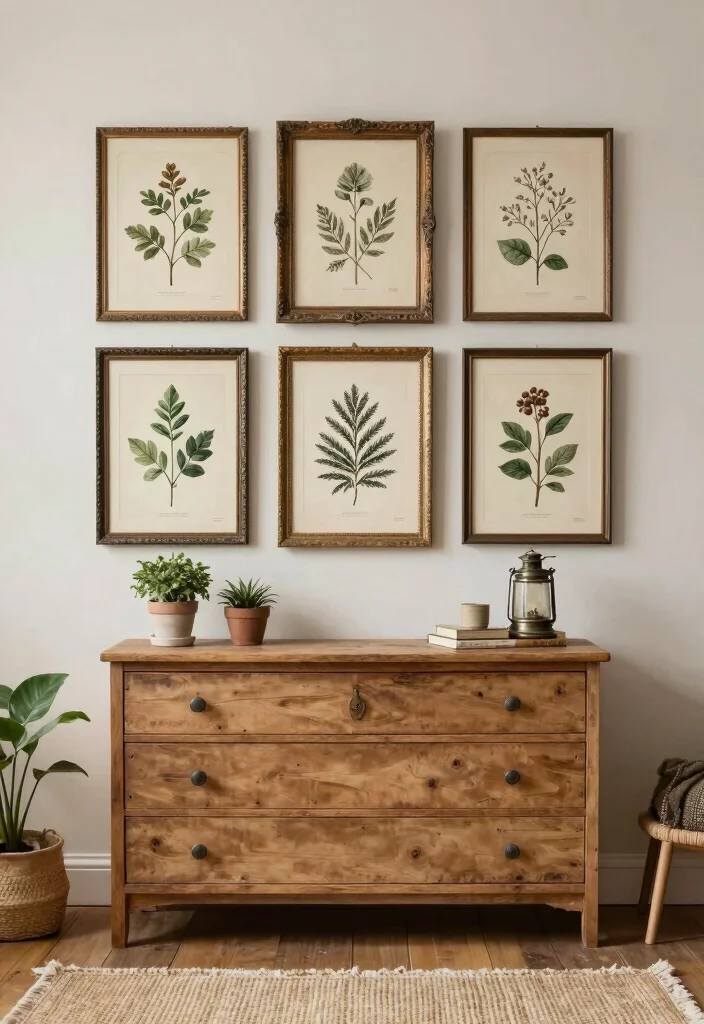 16 Wall Prints Aesthetic Bedroom Ideas for an Artistic Cozy Feel - 5. Vintage Botanical Prints 1