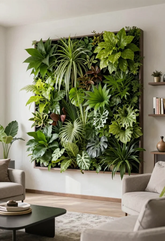 16 Wall Unit Ideas: Living Room Storage Meets Design for Eco-Friendly Spaces - 5. Vertical Gardens as Wall Units 1