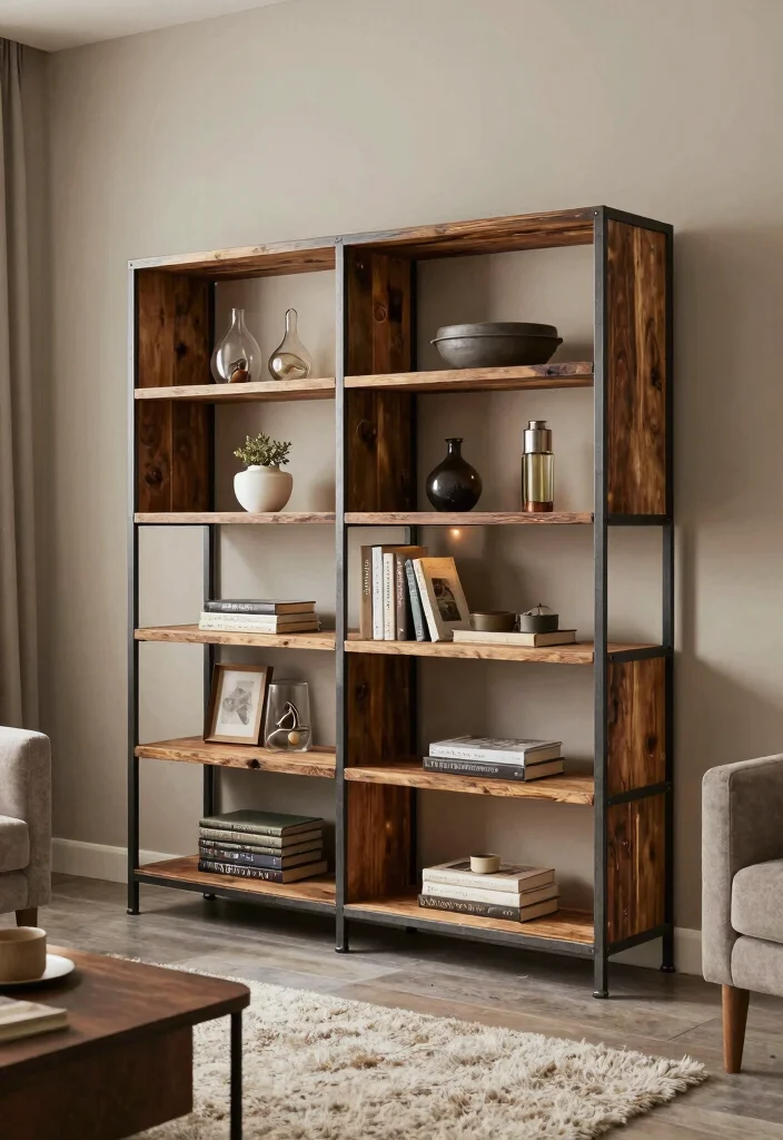16 Wall Unit Ideas: Living Room Storage Meets Design for Eco-Friendly Spaces - 6. Industrial Style Wall Units 1