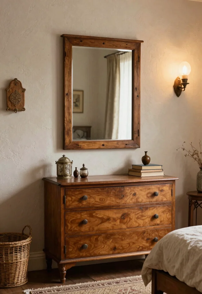 17 Bedroom Wall Mirror Ideas: Reflective Stylish Decor - 2. Framed Antique Mirrors 1