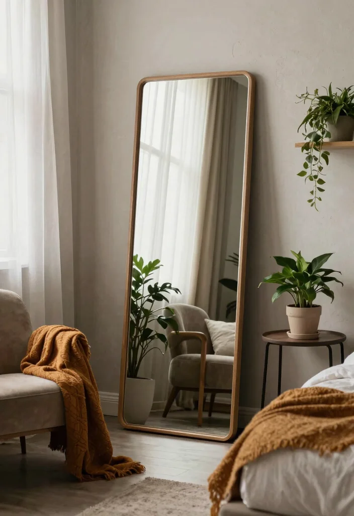 17 Bedroom Wall Mirror Ideas: Reflective Stylish Decor - 3. Large Floor Mirrors 1