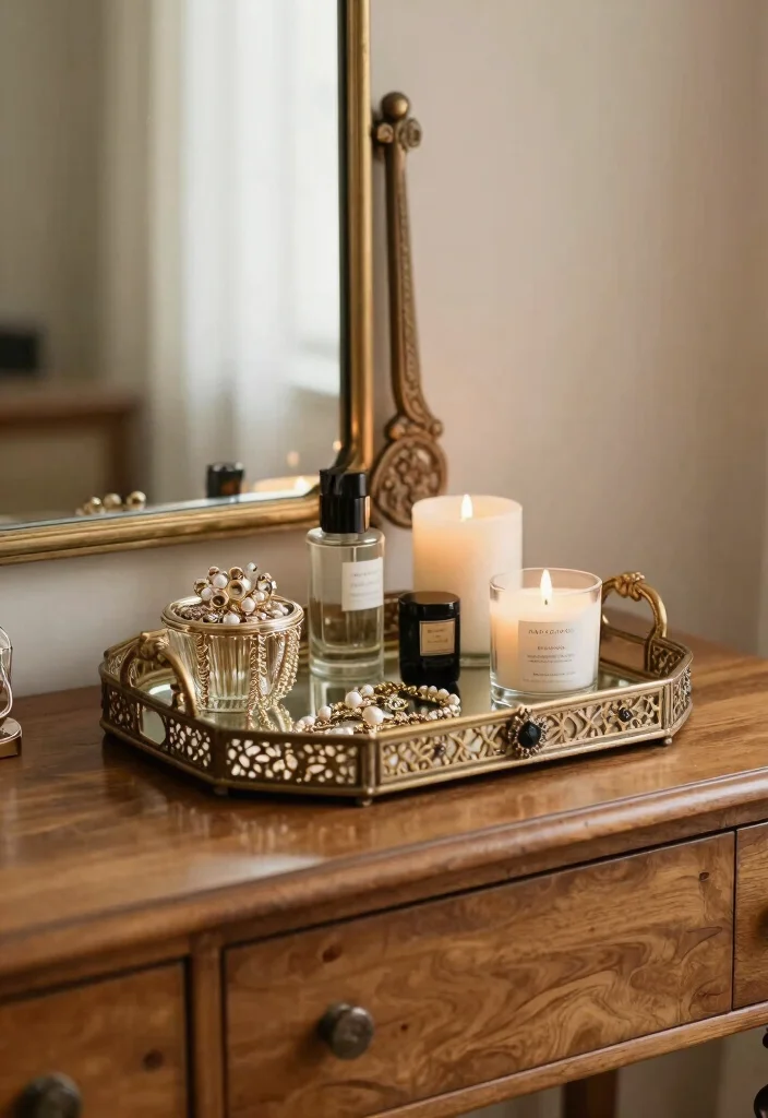 17 Bedroom Wall Mirror Ideas: Reflective Stylish Decor - 9. Vintage Mirror Trays 1