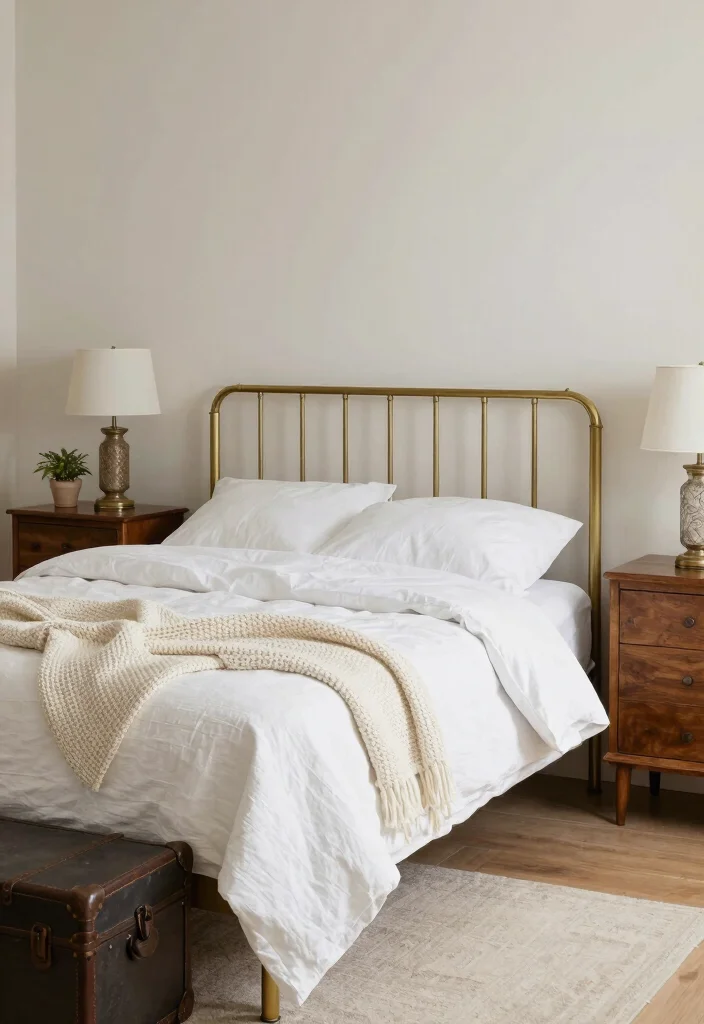 17 Brass Bed Bedroom Ideas for Vintage Luxe Appeal - 1. Classic Elegance with White Linens 1