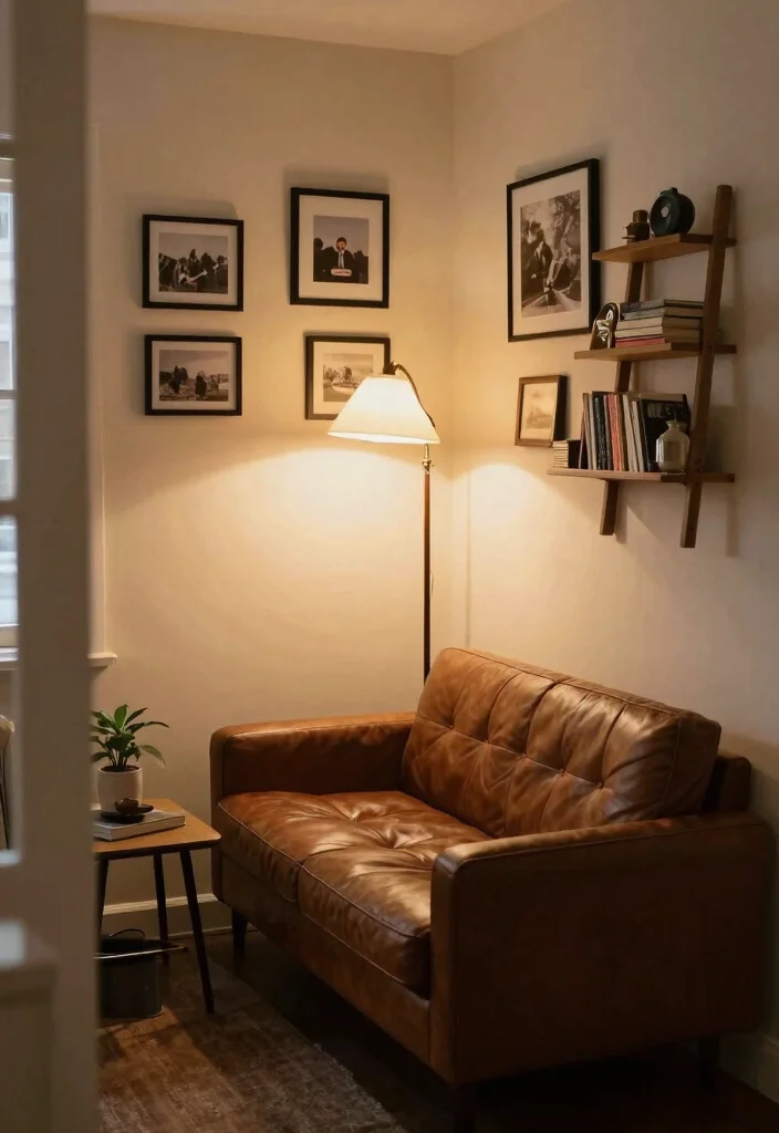 17 Brown Leather Sofa Living Room Ideas for a Timeless Masculine Look - 11. Cozy Corner Nook 1