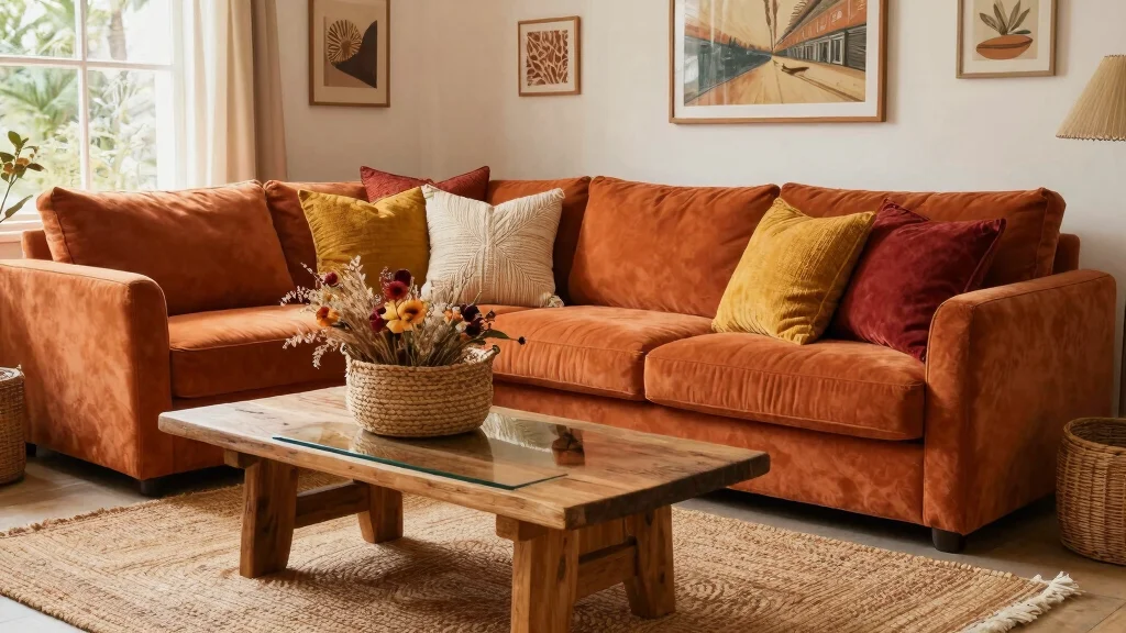 17 Burnt Orange Living Room Decor Ideas Warm Cozy Energy