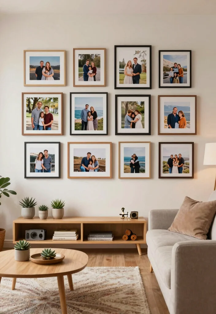 17 Living Room Photo Wall Ideas Personal Gallery Style - 2. Gallery of Memories 1