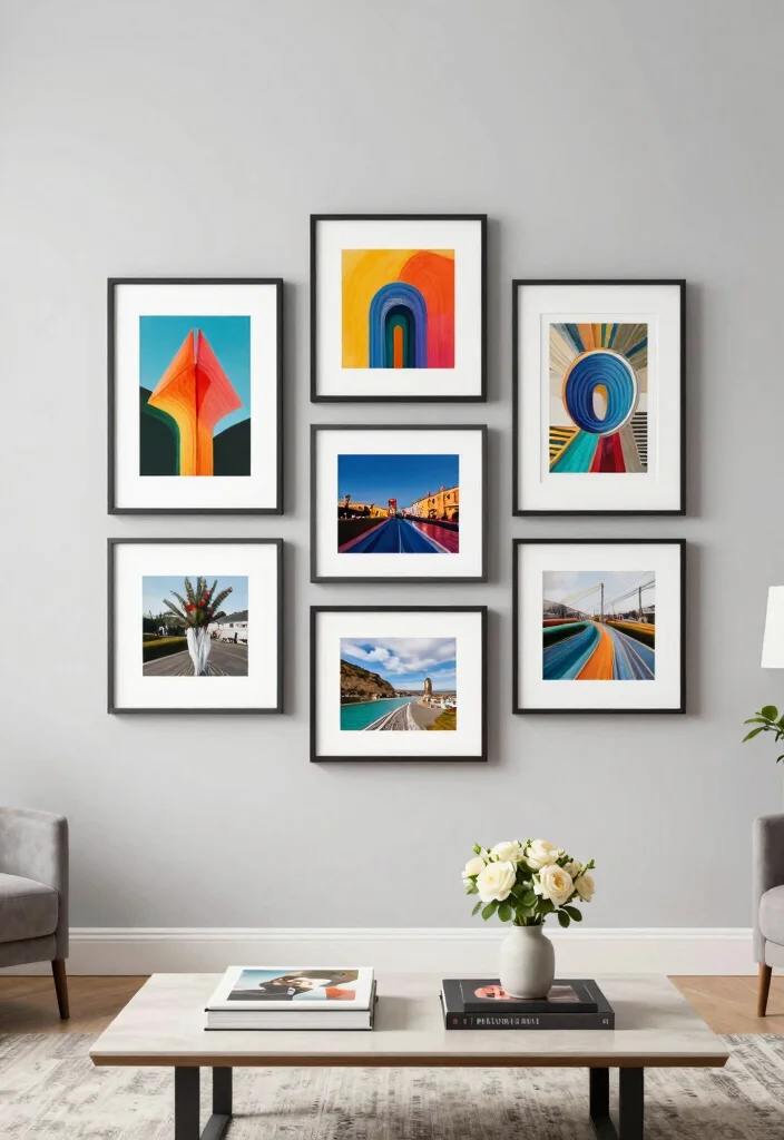17 Living Room Photo Wall Ideas Personal Gallery Style - 4. Floating Frames 1
