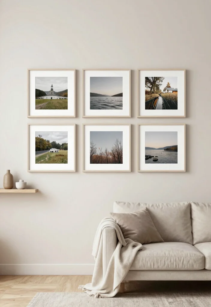 17 Living Room Photo Wall Ideas Personal Gallery Style - 9. Minimalist Display 1
