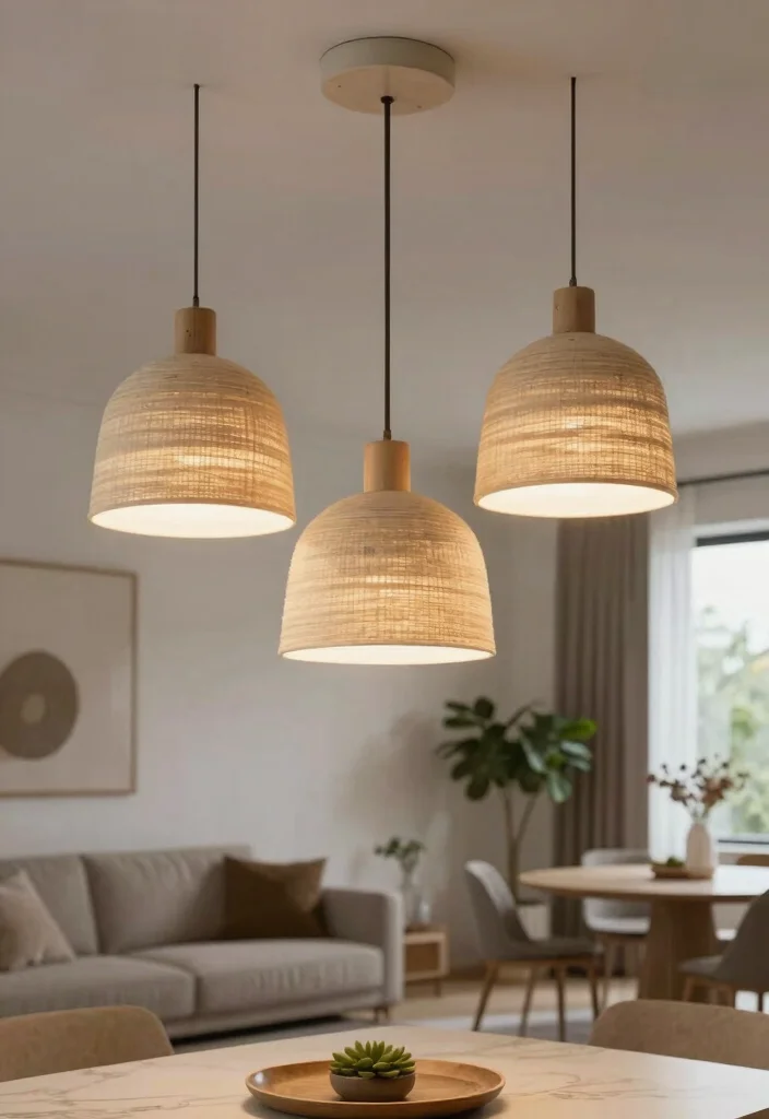 17 Living Room Wall Lights Ideas Layered Ambient Glow - 16. Eco-Conscious Pendant Lights 1
