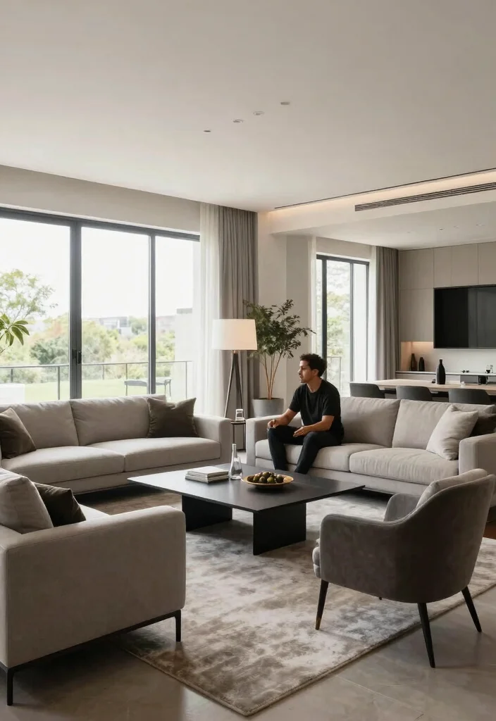 17 Masculine Living Room Decor Ideas For a Clean, Bold Design - 13. Open Layouts 1