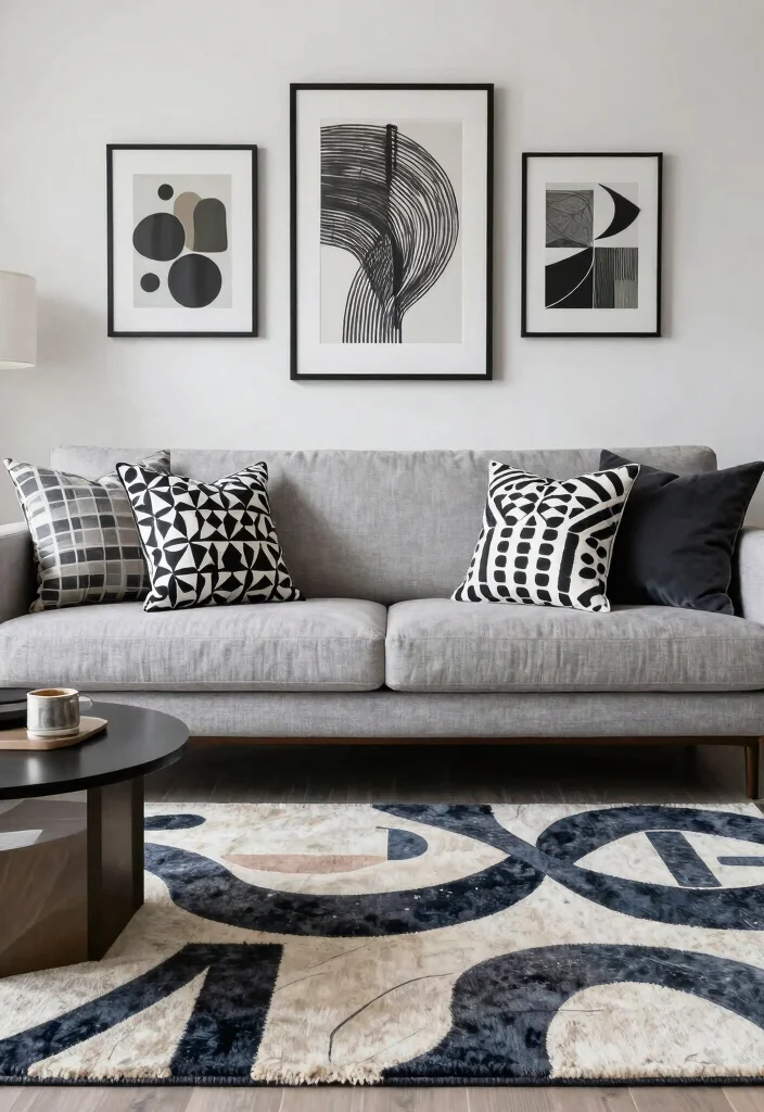 17 Masculine Living Room Decor Ideas For a Clean, Bold Design - 15. Unique Patterns and Prints 1