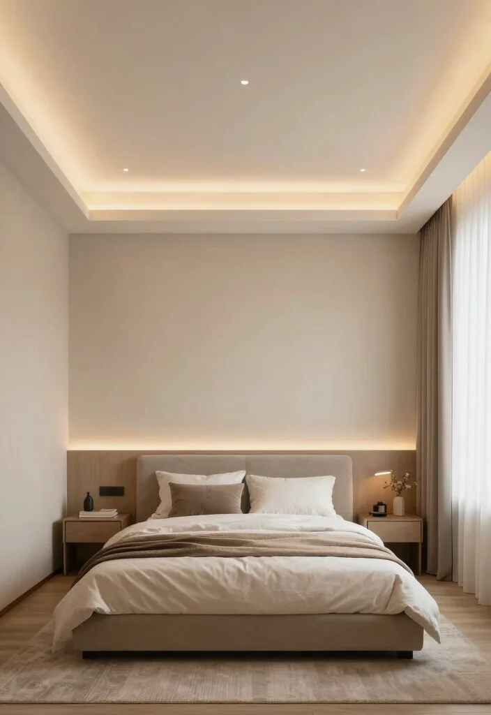 17 New Ceiling Design Bedroom Ideas with a Modern Architectural Touch - 15. Soft Cove Lighting 1