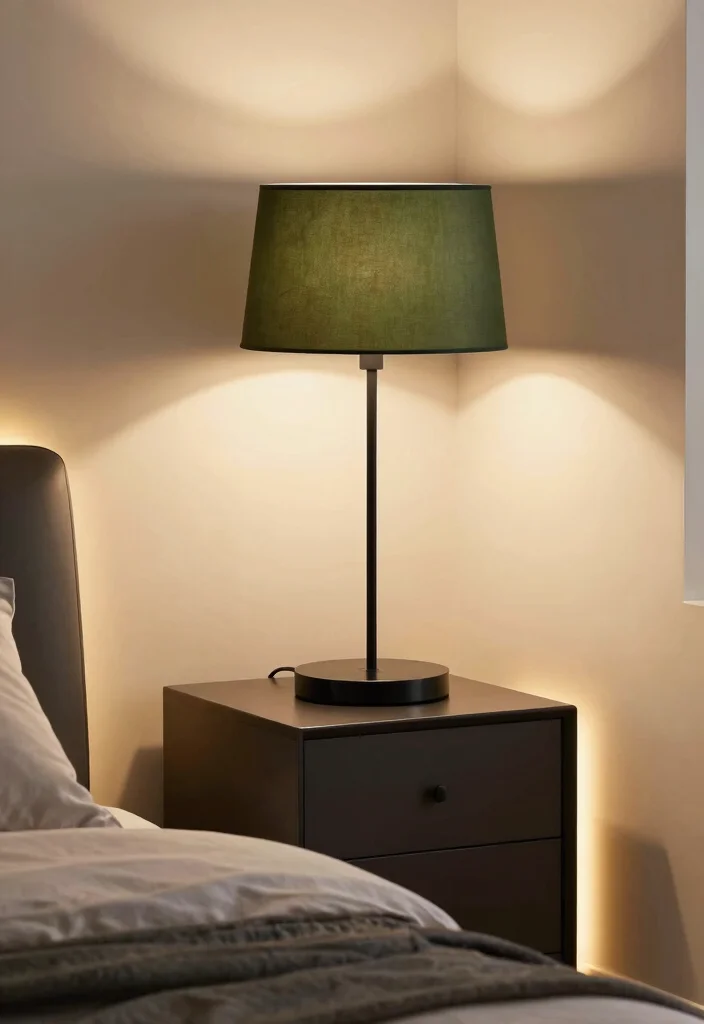 17 Olive Green and Black Bedroom Ideas for a Bold, Sophisticated Look - 12. Black and Green Lighting Fixtures 1