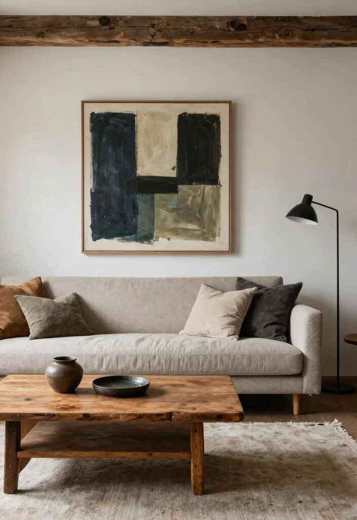 17 Rustic Decor Living Room Ideas for Cozy Natural Texture - 12. Blend Old and New Styles 1