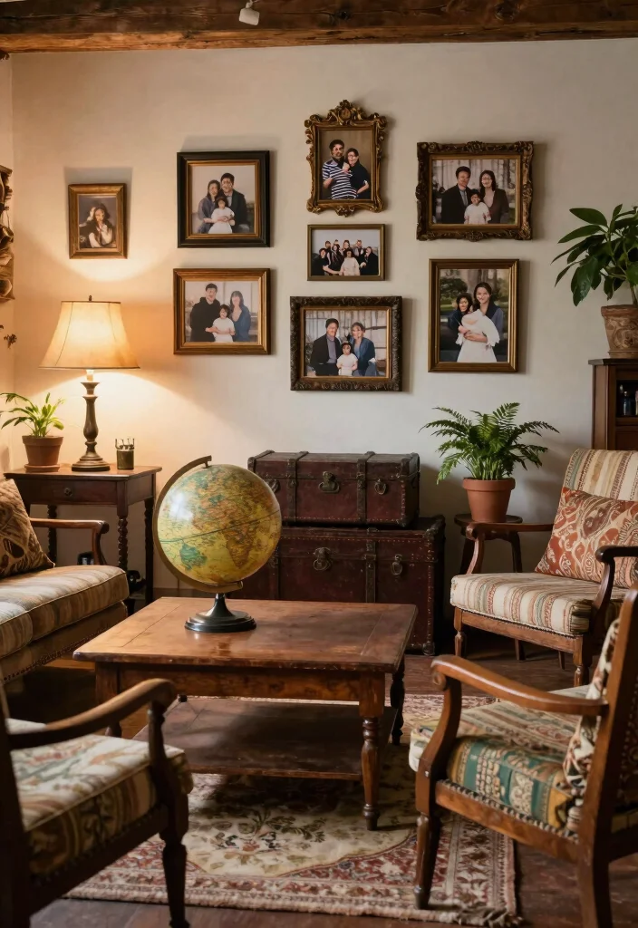 17 Rustic Decor Living Room Ideas for Cozy Natural Texture - 3. Vintage Home Accents for Character 1