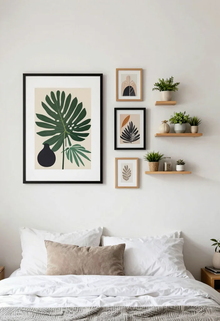 17 Small Bedroom Floor Plan Ideas to Maximize Every Inch - 11. Artful Wall Decor 1