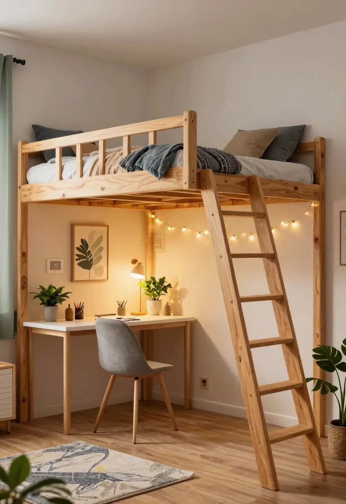 17 Small Bedroom Floor Plan Ideas to Maximize Every Inch - 2. Lofted Bed for Extra Space 1