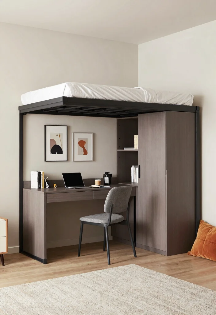 17 Small Bedroom Floor Plan Ideas to Maximize Every Inch - 4. Multi-Functional Furniture 1