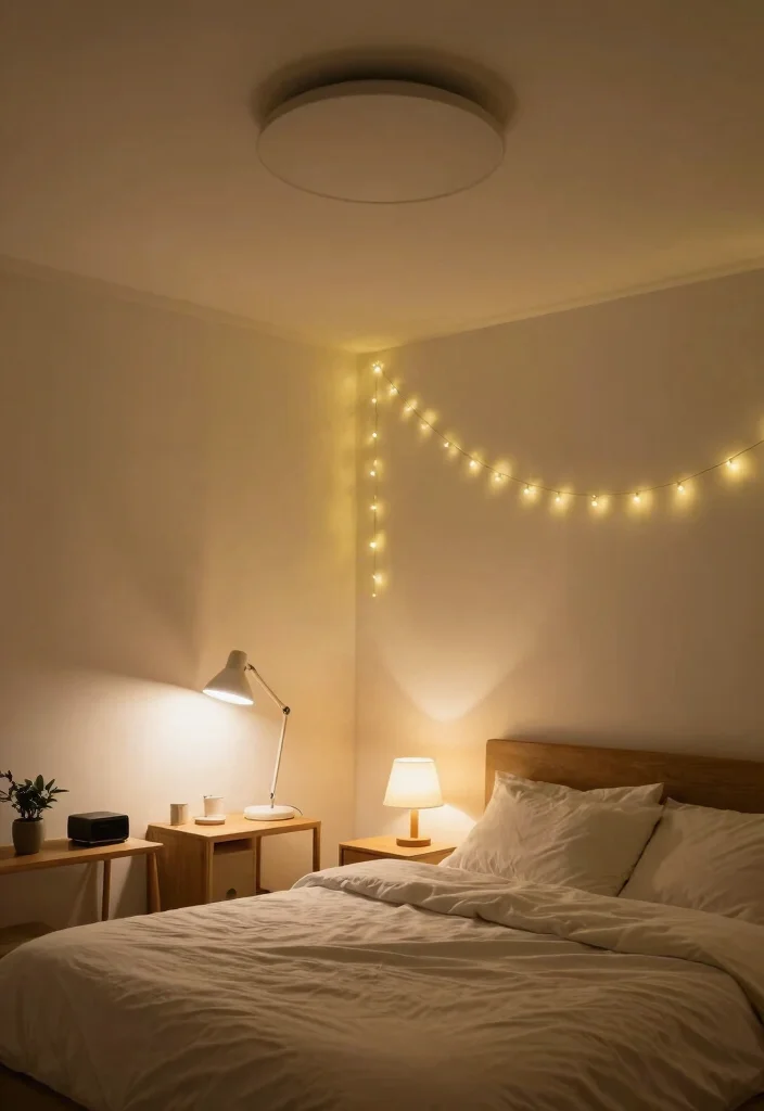 17 Small Bedroom Floor Plan Ideas to Maximize Every Inch - 9. Layered Lighting 1