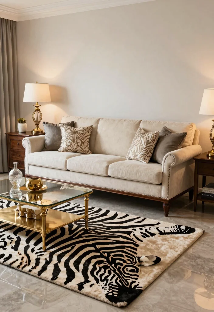 17 Zebra Rug Living Room Ideas Bold Statement Style - 1. The Timeless Classic 1