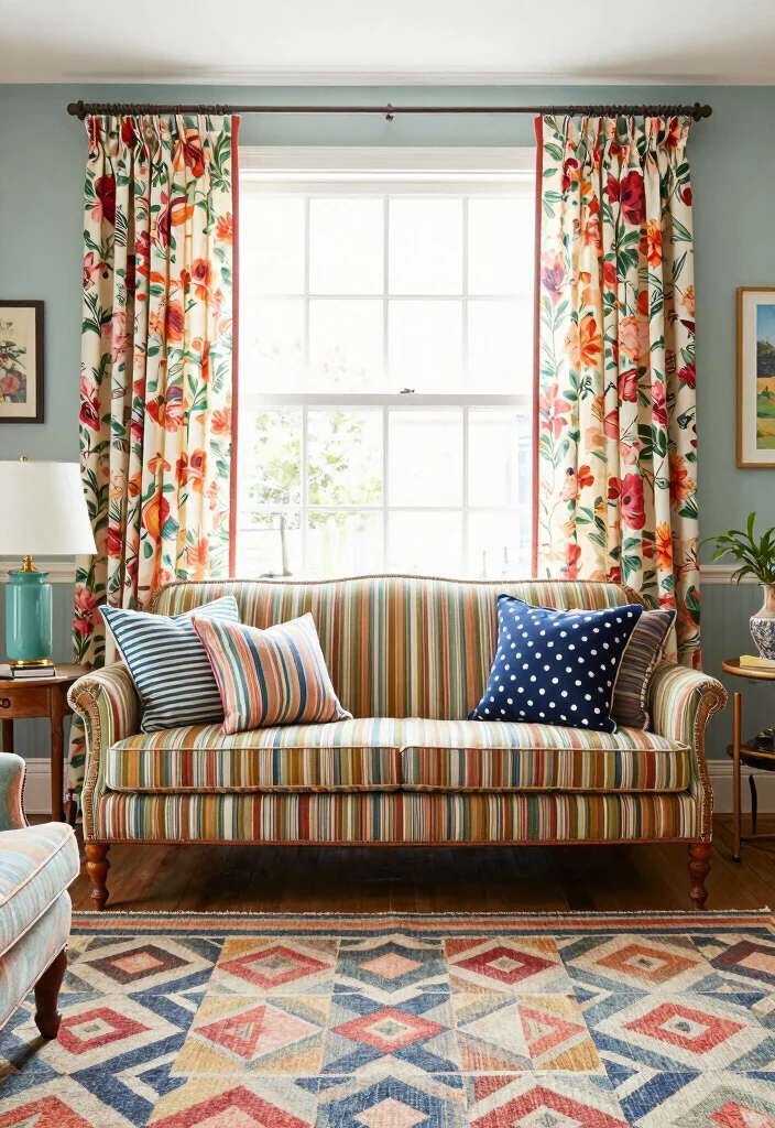 18 Antique Decor Living Room Ideas Timeless Classic Charm - 11. Play with Patterns 1