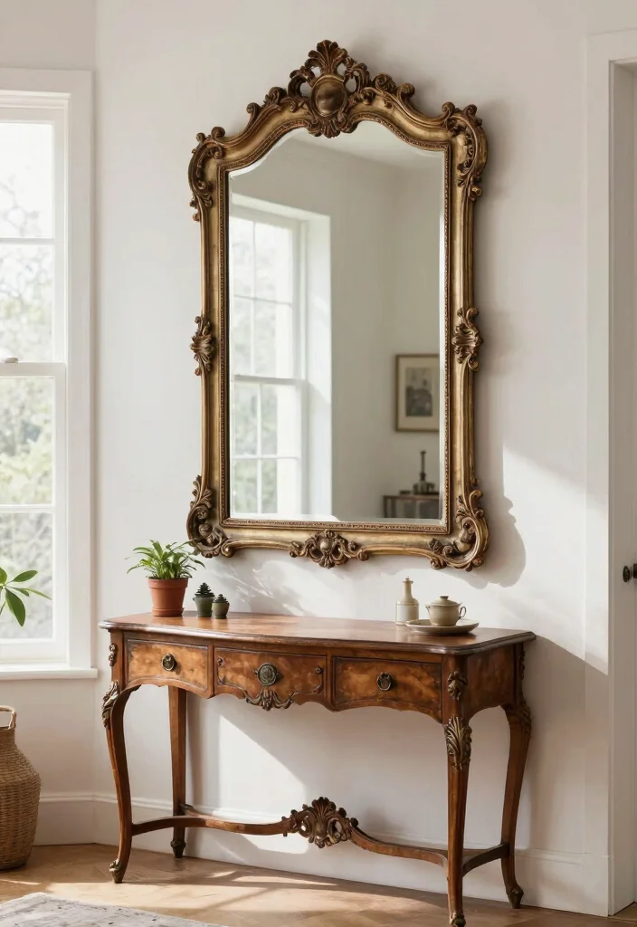 18 Antique Decor Living Room Ideas Timeless Classic Charm - 9. Incorporate Antique Mirrors 1