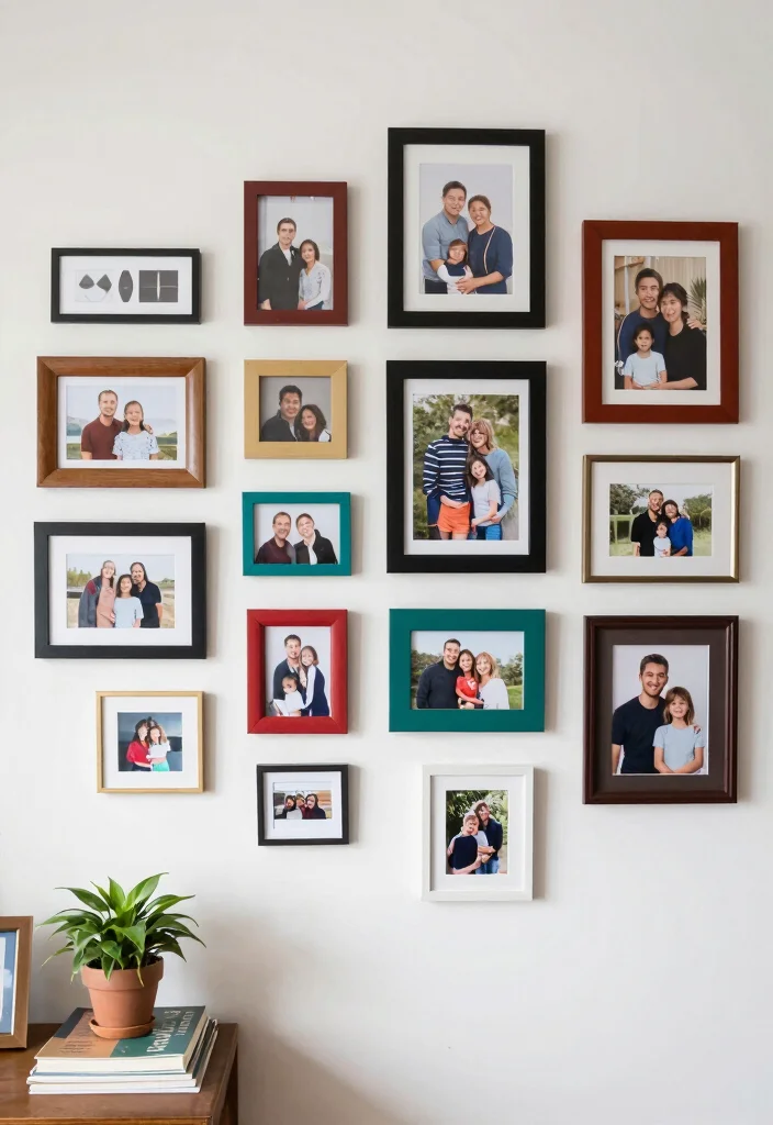 18 Awkward Wall Space Living Room Ideas Smart Solutions - 1. Gallery Wall of Memories 1